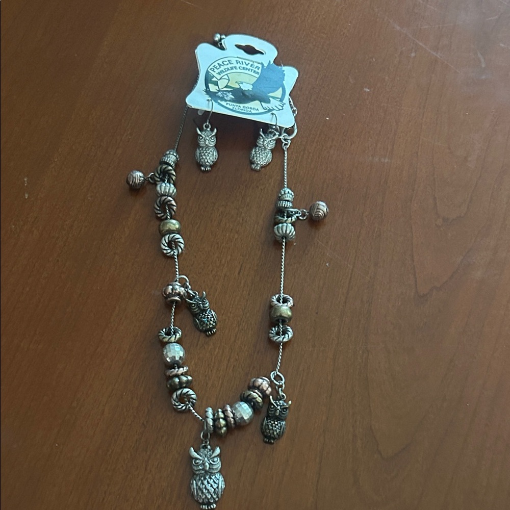 Owl Charm Necklace in Gold and Silver